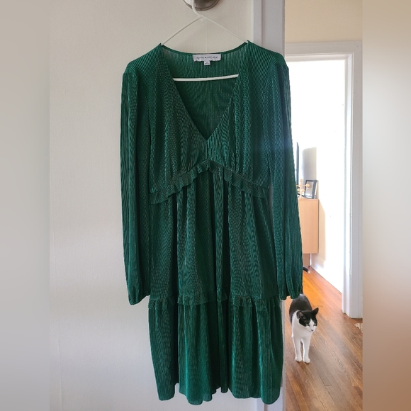 Green Ribbed Dress - Picture 1 of 3